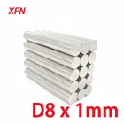 Горячая Распродажа сильный редкоземельный магнит диаметром 8x1 мм, маленький круглый магнит для поиска, 8 мм x 1 мм, постоянный неодимовый магнит, диаметр 8*1 мм