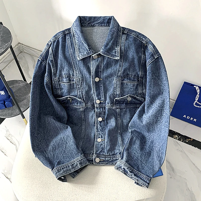 

2023 Ader Error Jean Jackets Men Women Multi Pocket Cowboy Denim Jacket