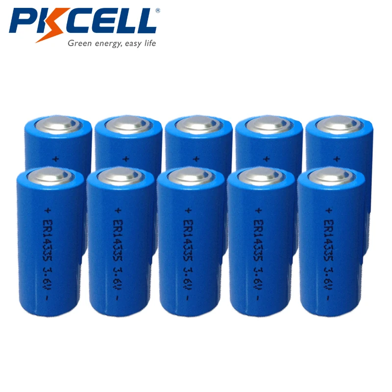 

10PCS PKCELL 2/3AA Size ER14335 14335 3.6V LiSOCL2 Batteries High Energy Li-ion Instrument Battery for Smart Meter