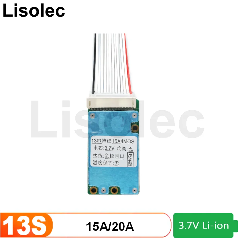 

13S 48V 15A 20A Common Port BMS PCB with Charge Discharge Short Circuit Protection Boardfor for 48V Lipo Lithium Battery Pack