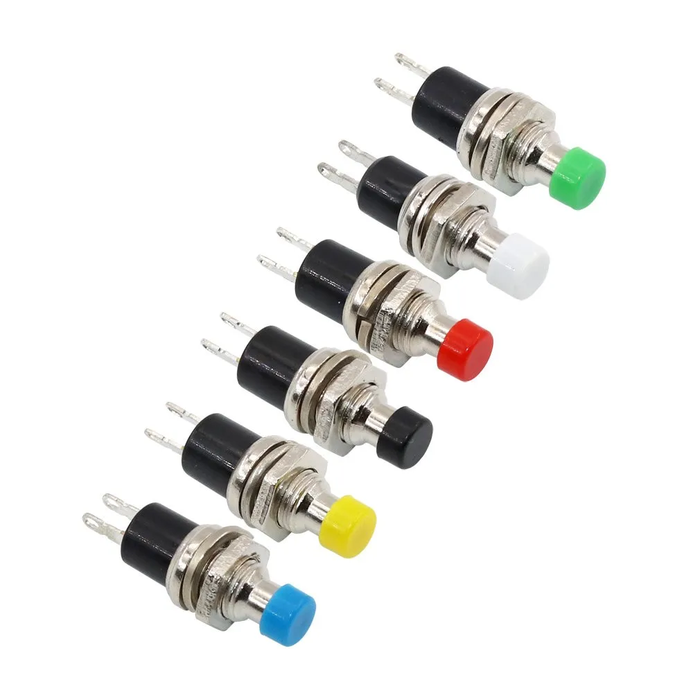 100 шт 7 мм мини круглый Мгновенный кнопочный переключатель Нажмите самосброс