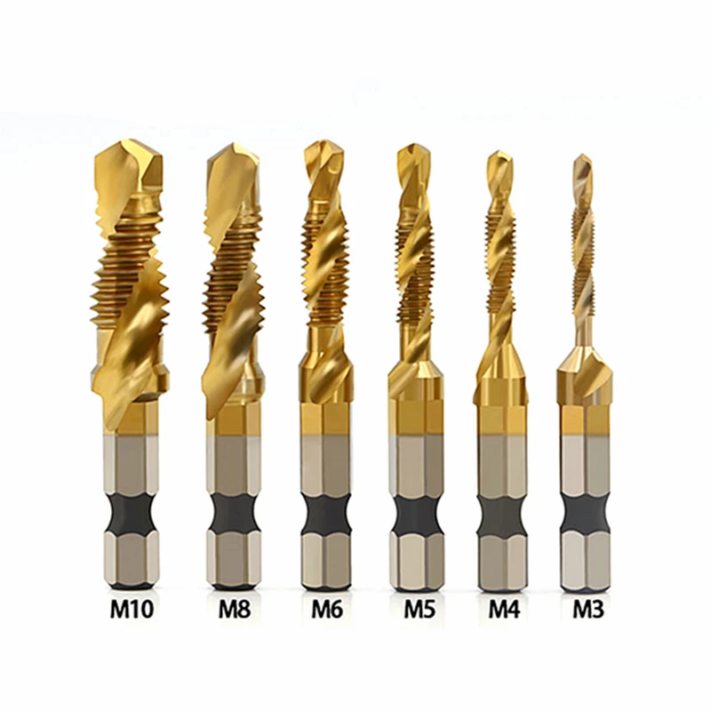 

Набор сверл из быстрорежущей стали с шестигранным хвостовиком и титановым покрытием, 1/4 дюйма