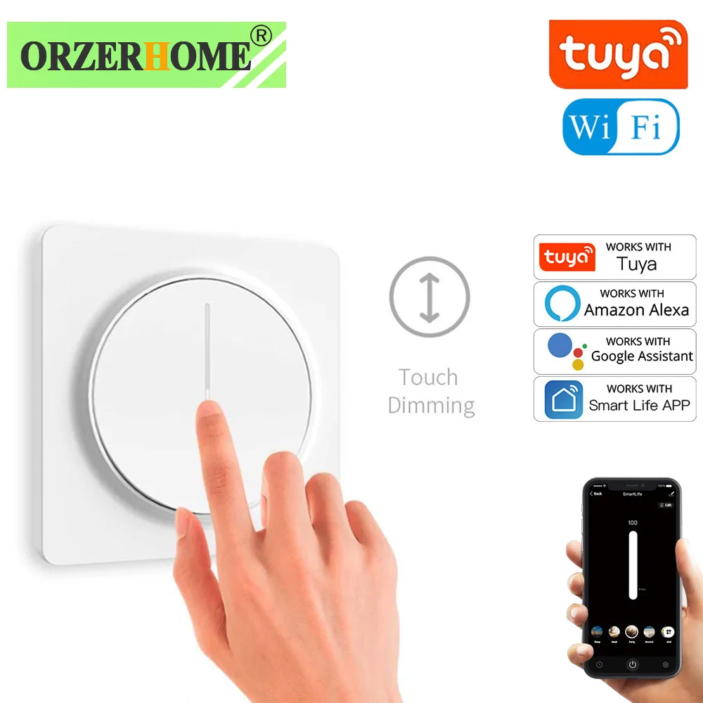 

Умный сенсорный выключатель света ORZERHOME Tuya с Wi-Fi, ЕС смарт-сцепление, дистанционное управление, датчик яркости, сенсорная панель с регулиров...