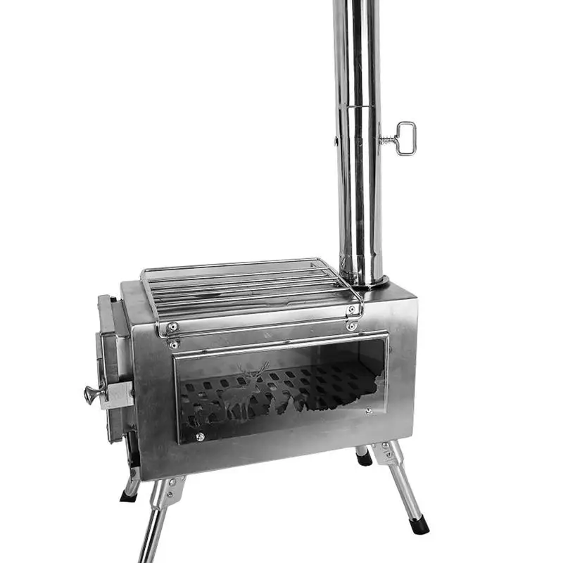 

Stove Pipes Stainless Steel Chimney Furnace Tube Adjustable Woodstove Camp Stove Pipes Outdoor Camping Hiking Stoves Supplies