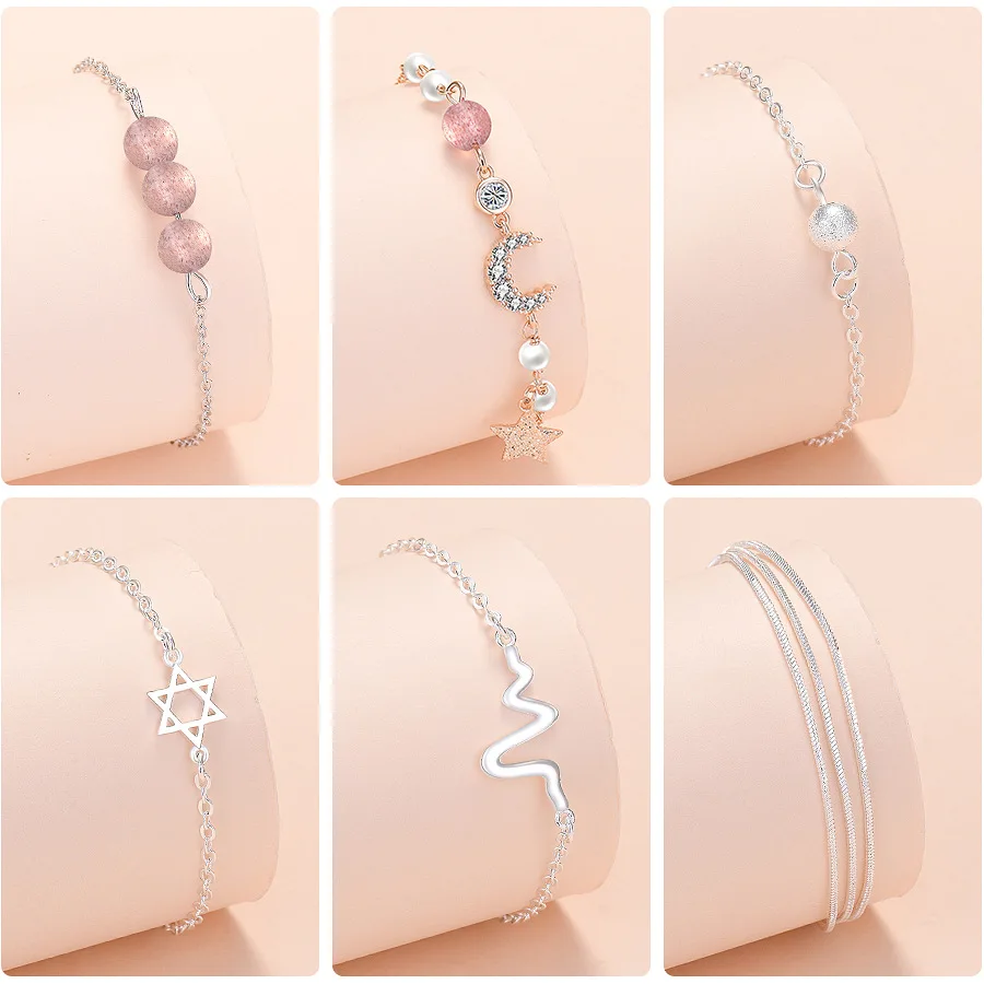 

Women's Hand Bracelets Crystals Bohemian Chains Silver Colour Charms Bracelets Retro Designer Luxury Quality Jewelry Gift Female
