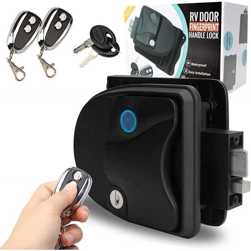 

RV Accessories RV Motorhome Door Lock Keyless Camper Fingerprint Recognition Remote Control Unlocking Key Smart Caravan RV Lock