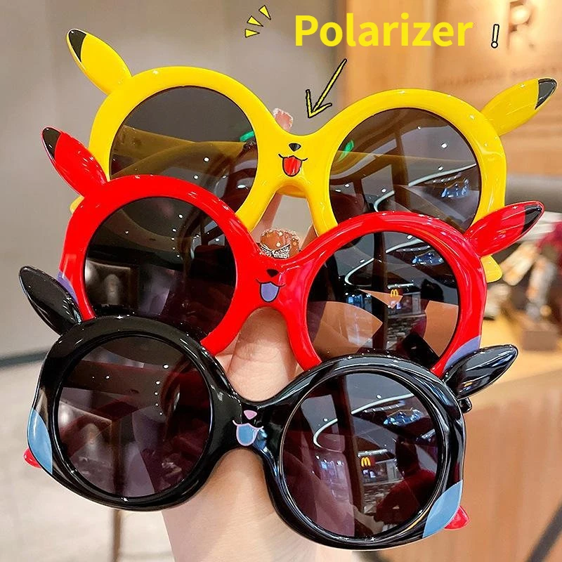 

New Pokemon Pikachu Sunglasses Anime Peripherals Outing Beach Cartoon Polarized With UV Protection Glasses Boys Girls Gifts Toys
