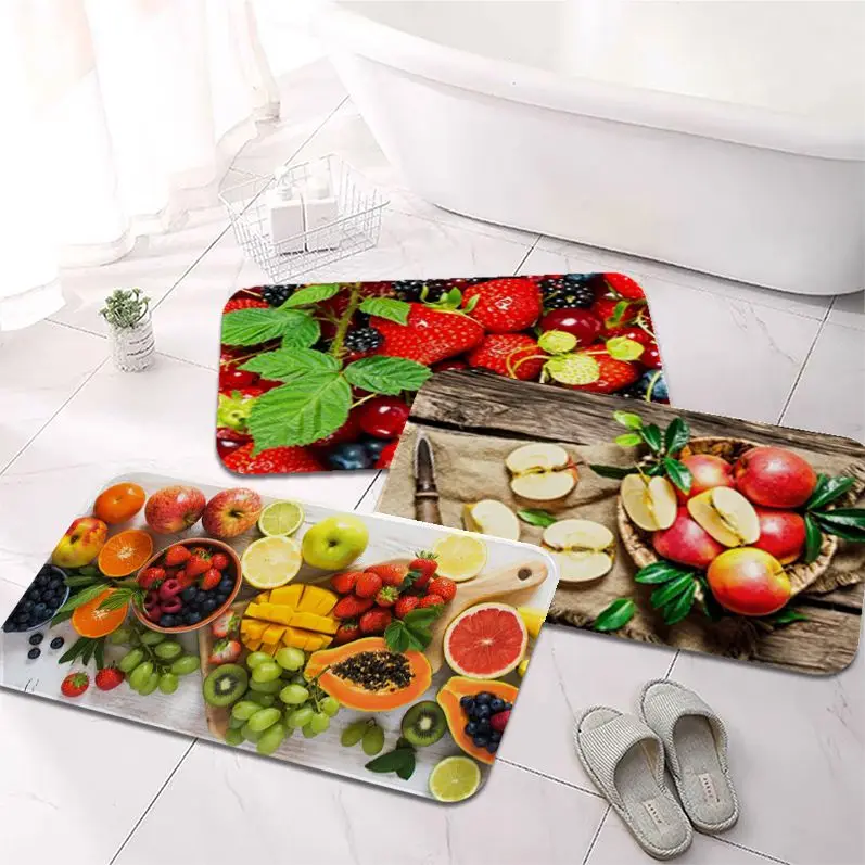 

Fruit Printed Room Mats Nordic Style Bedroom Living Room Doormat Home Balcony Anti-Slip Doormat Area Rug