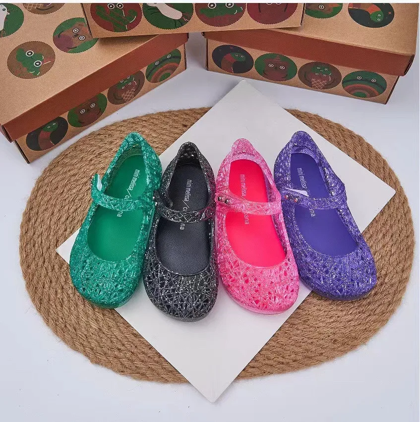 

2023 Summer Mini Melissa Classical Girl Bird Nest Sandals Kids Fashion Party Jelly Shoes Baby Girls Soft Beach Sandals HMI115