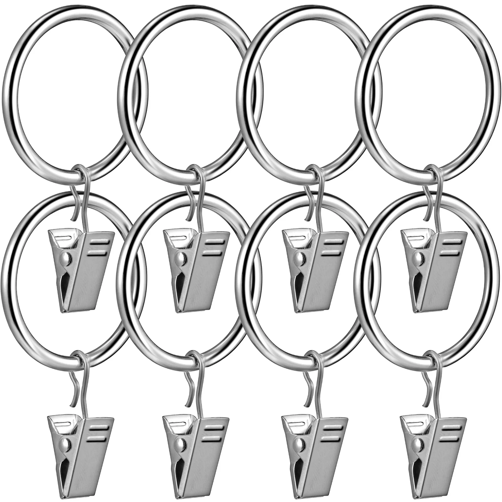 

40Pcs Firm Bathroom Reusable Stable Curtain Rings With Clips Curtain Rings for Bathroom Replace Home Window