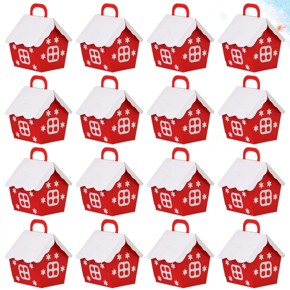 

25Pcs Christmas Red Little House Candy Box Christmas Eve Box Christmas Treat Gift Boxes Gift Packing Cases