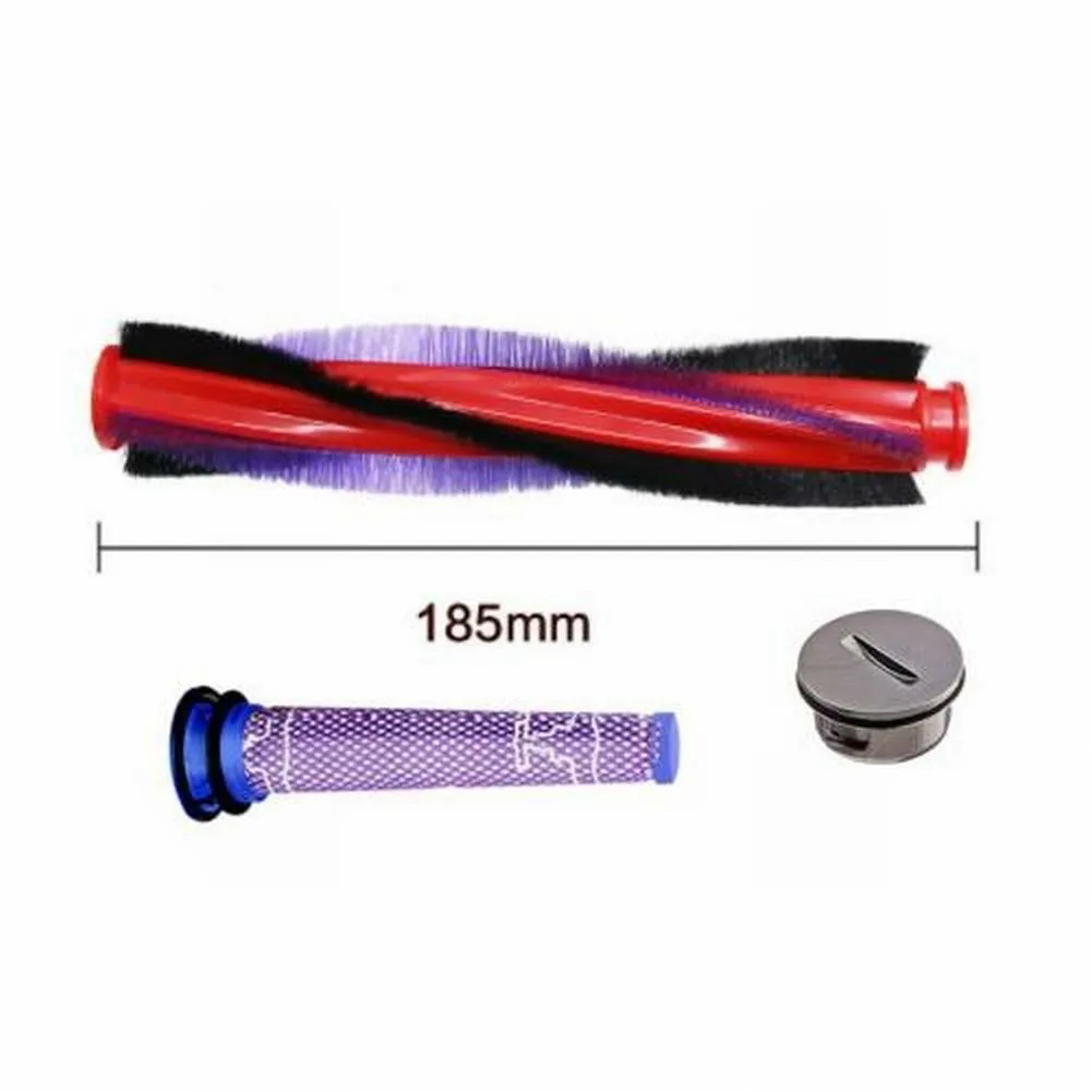 

185/225mm Roller Brush End Cap Filter Set For Dyson Slim V6 Fluffy DC58, DC59, DC59 Animal Complete UK Vacuum Cleaner Sweeper
