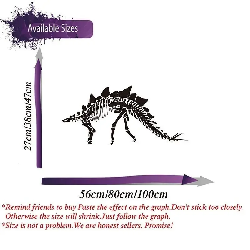Большой геометрический стикер на стену с динозавром детская комната детский