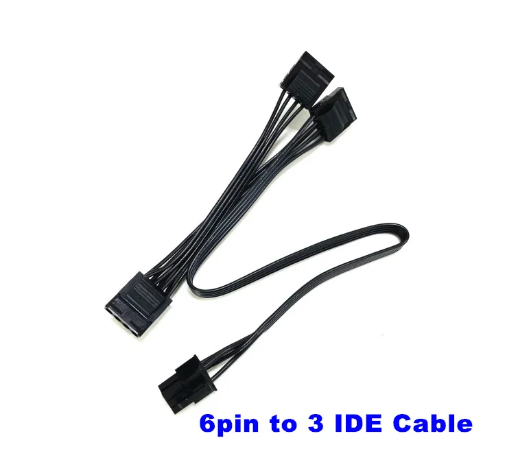 Бесплатная доставка кабель-адаптер для блока питания с 6 контактами на 3 SATA / IDE CPU 4