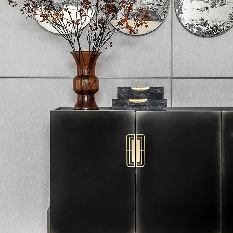 Классическая Ручка твердая латунь золотые винтажные ручки древний шкаф черные