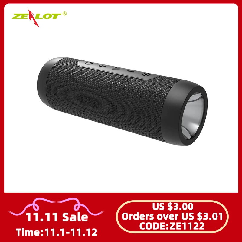 

Zealot S22 Bluetooth Speaker Waterproof Outdoor Wireless Bicycle Sound Box with LED Light Portable Mini Power Bank Hi-Fi Stereo