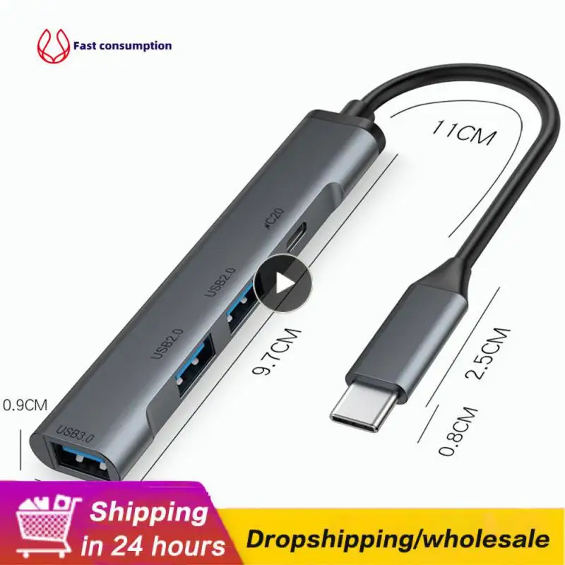 

Fast Charging Multi-splitter Adapter High Speed Usb C Hub 4 In 1 Pd 100w Type-c Docking Station Computer Accessories Usb3.0 2.0