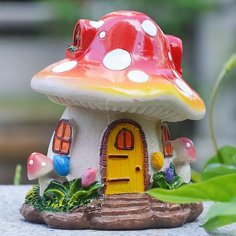 

Сказочный домик в виде грибов, садовая статуя, скульптура, создание ландшафта, украшение для лужайки, миниатюрный декор для двора