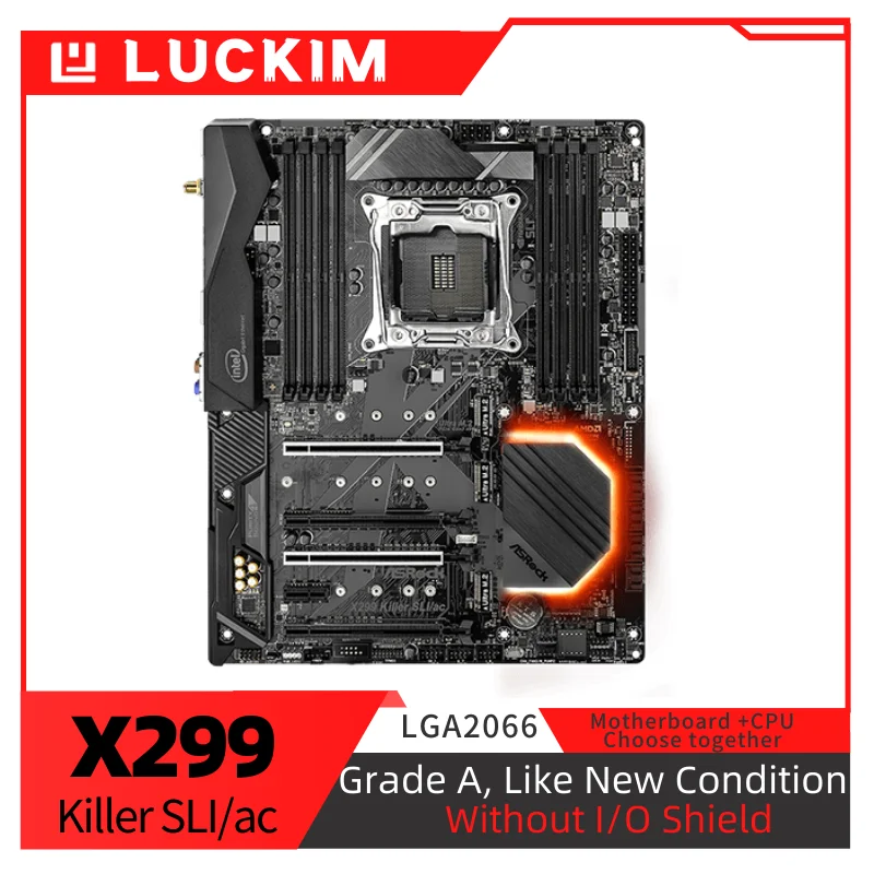 Восстановленная материнская плата X299 Killer SLI/ac LGA2066 поддерживает четырехканальную Память DDR4