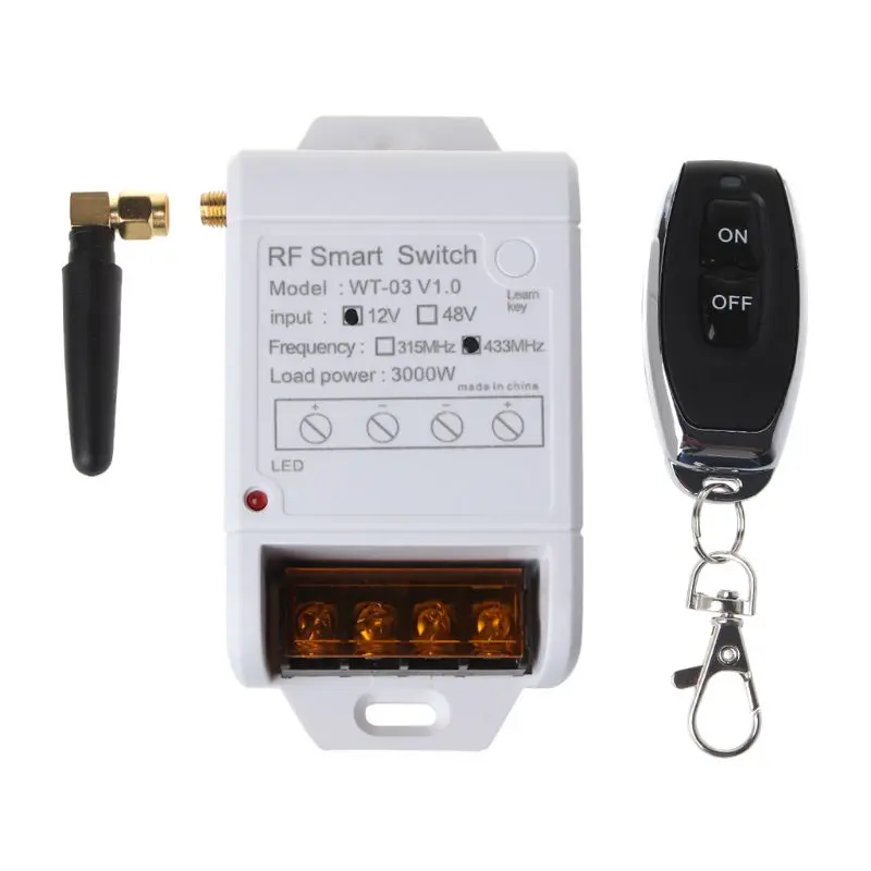 

1Set DC12-48V Single Way Water Pump Wireless Remote Control Switch ON OFF Relay Receiver Transmitter