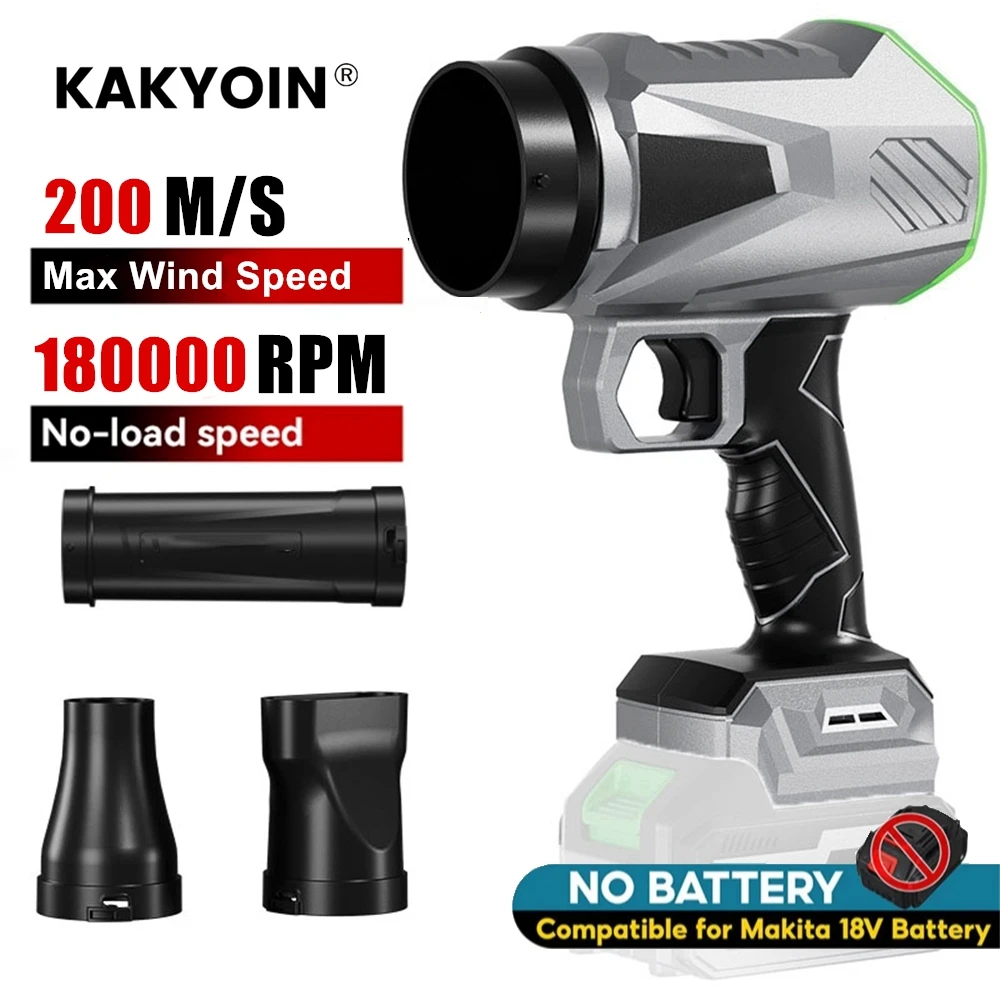 

Бесщеточный электрический турбовентилятор 2800 Вт, струйный вентилятор 220 м/с, жестокая автомобильная сушилка, инструмент для выдувания снега и пыли, 3 сопла для батареи Makita 18 В