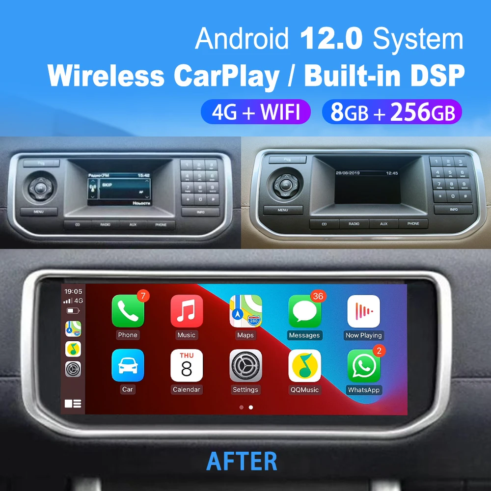 

10.25" Android 12.0 8G 256G Car Radio Audio Player For Land Rover Range Rover Evoque LRX L538 2012-2019 Harman Bosch Host caplay