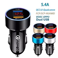 dual usb fast car charger lcd display 3 0 quick charge power auto usb adapter for xiaomi huawei p30 p20 usb charger iphone 12 xs