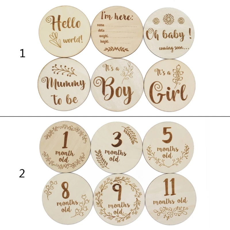 

New Baby Milestone Block Baby Monthly Newborn Commemorative Card Newborn Birth Month Birthday Baby Kids Photography Props