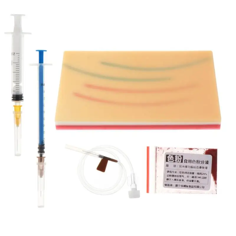 

Тренажер для инъекций Venipuncture IV, силиконовая тренировочная модель для швов из человеческой кожи
