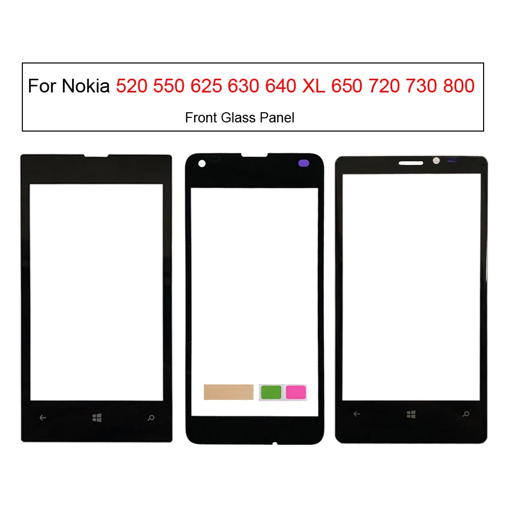 

For Nokia Lumia 550 540 520 625 630 640 XL 650 720 730 800 Touch Screen Panel Outer Glass Touch Panel Replacement Parts