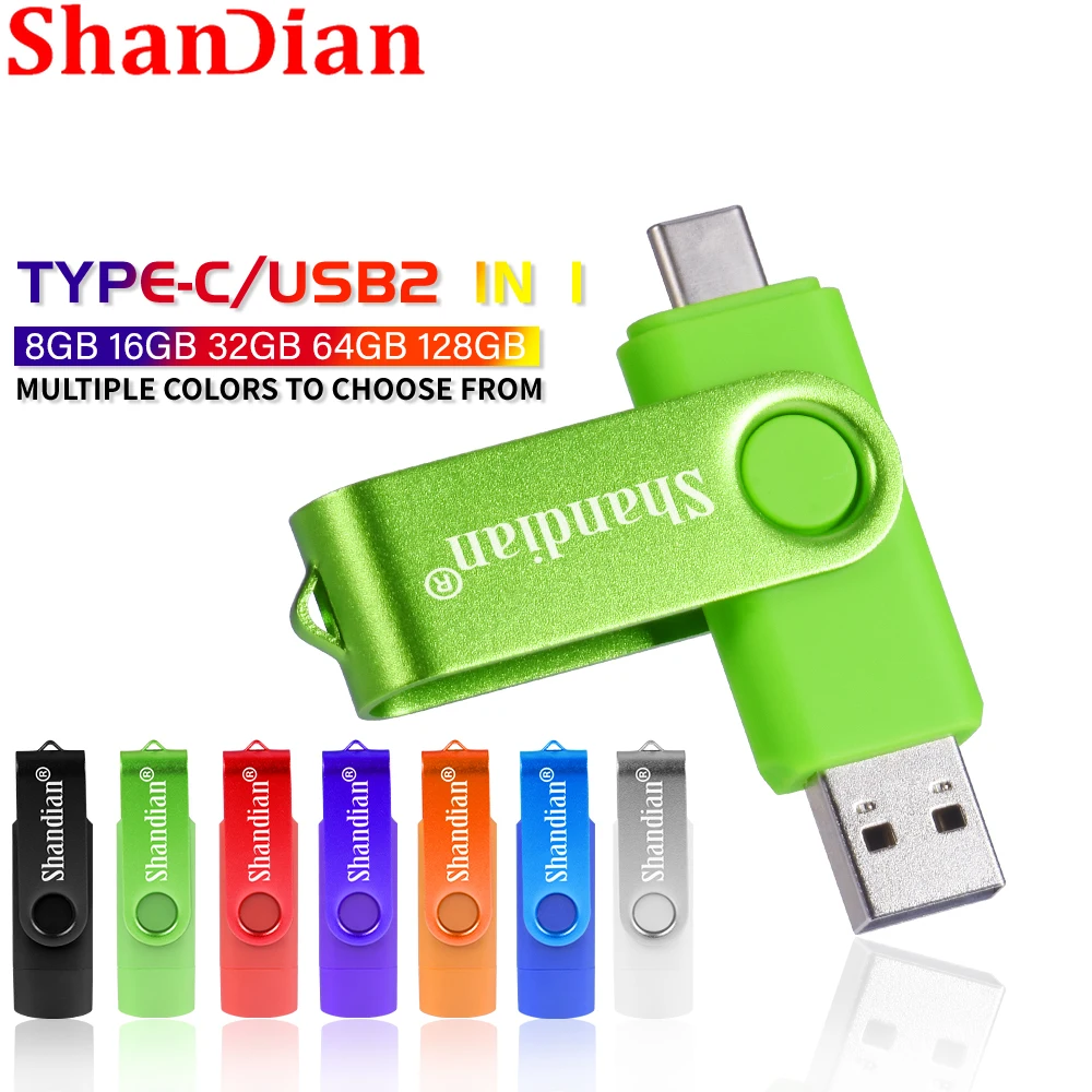 New TYPE-C for Mobile Phone USB Flash Drive 64G Colorful Metal Pen Drives 32G Free Key Chain Memory Stick 16G Custom Logo U Disk images - 6
