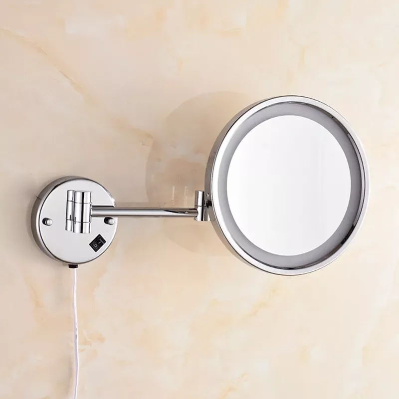 

Bath Mirrors 10 In Brass 1 Side Wall Decor Round Led Cosmetic Makeup Mirror With Lighting Mirror Bathroom Accessory 2098