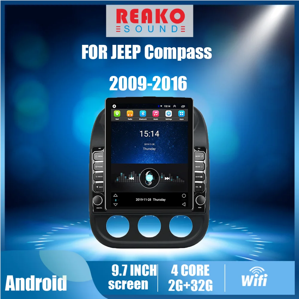

For JEEP Compass Patriot 2009-2016 2 Din 9.7" Tesla Screen Car Multimedia Player GPS Navigator 4G Carplay Android Autoradio
