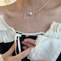 xiyanike elegant chain tassel ball pendant necklace for women girl choker new fashion jewelry gift party collares para mujer
