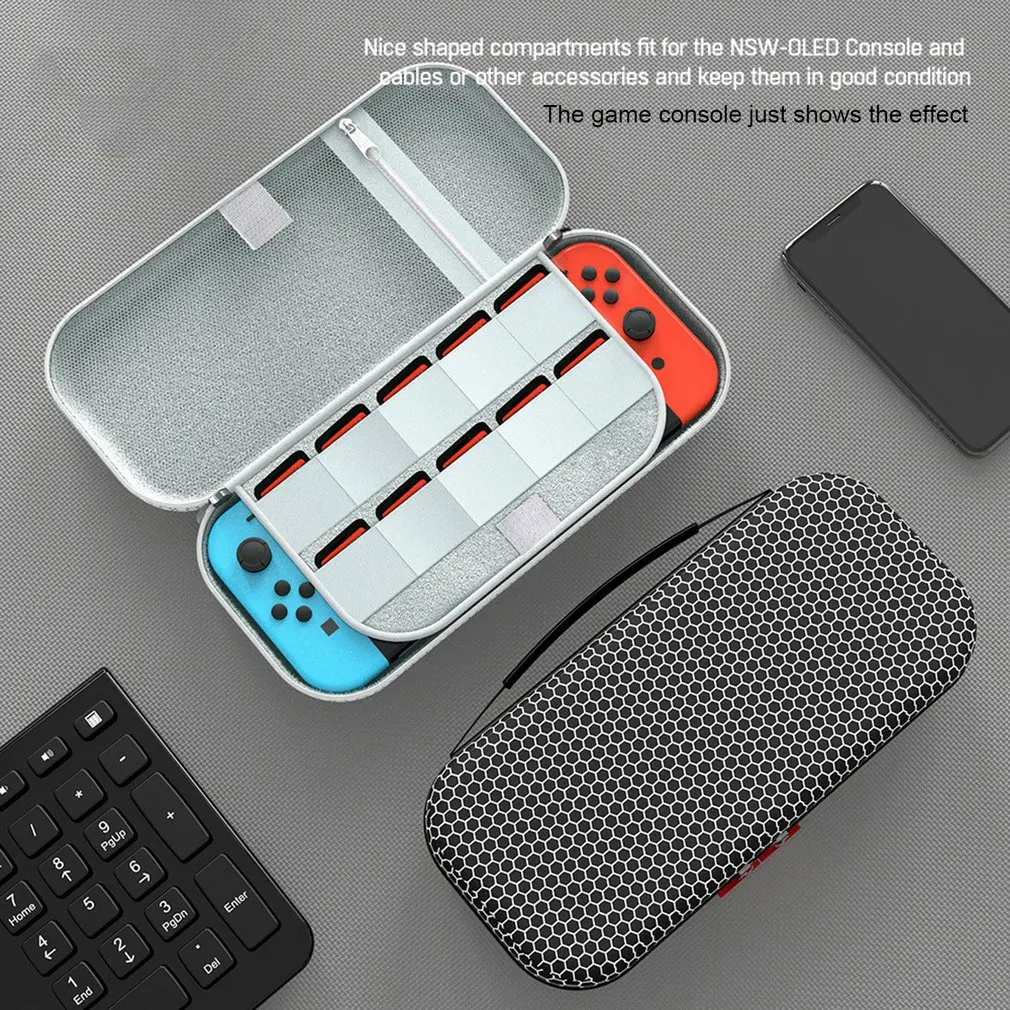 

Portable EVA Carrying Case For Switch OLED Model Console Travel Storage Zippered Box Bag For Switch OLED Model Accessories