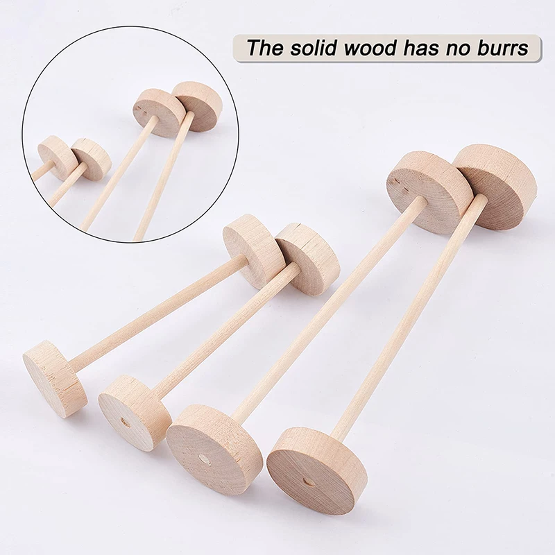 

1Set Unfinshed Wood Wheels with Wooden Sticks Craft Wheels Tires with 0.2 inch Holes for DIY Model Cars Toy