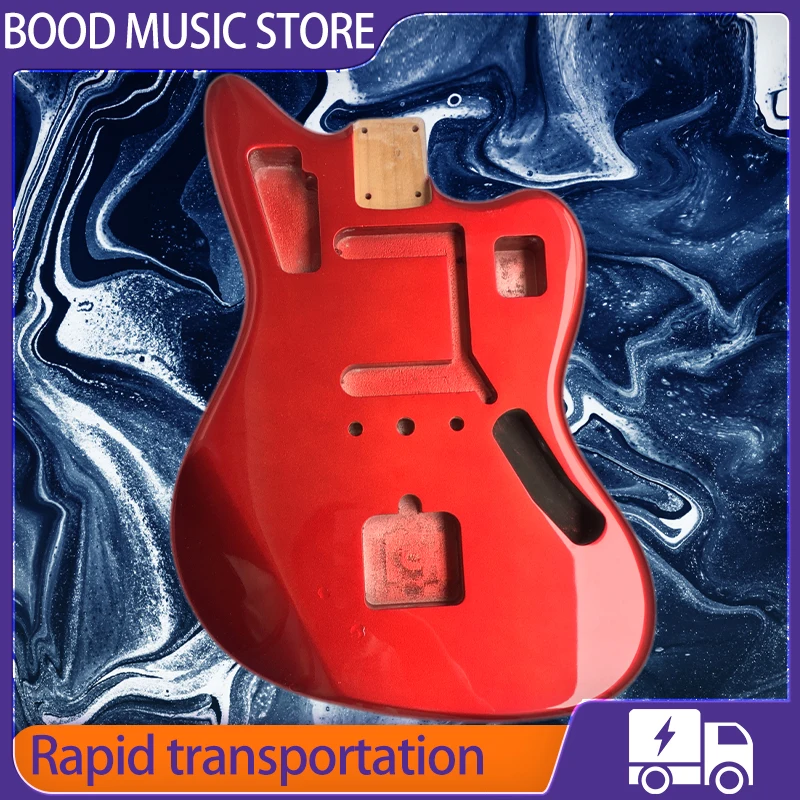 Красная электрическая гитара корпус из дерева ягуар металлический оранжевый