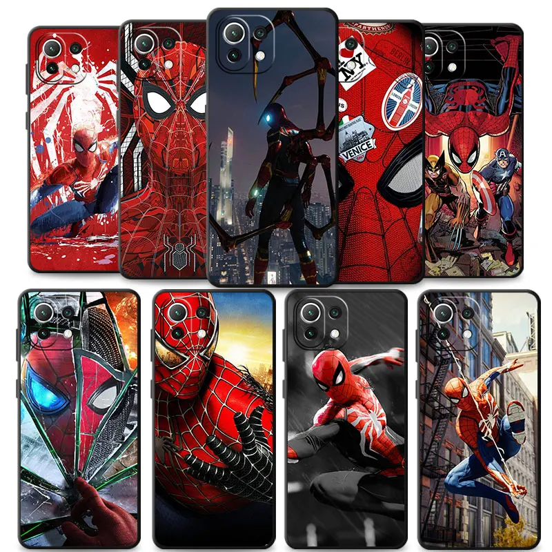 

Avenger Spider Man Marvel Case for Xiaomi Mi Note 10 Lite 9T 9 SE CC9 10 11 Lite 13 12 11T Pro A2 8 Lite 10T TPU Soft Cover