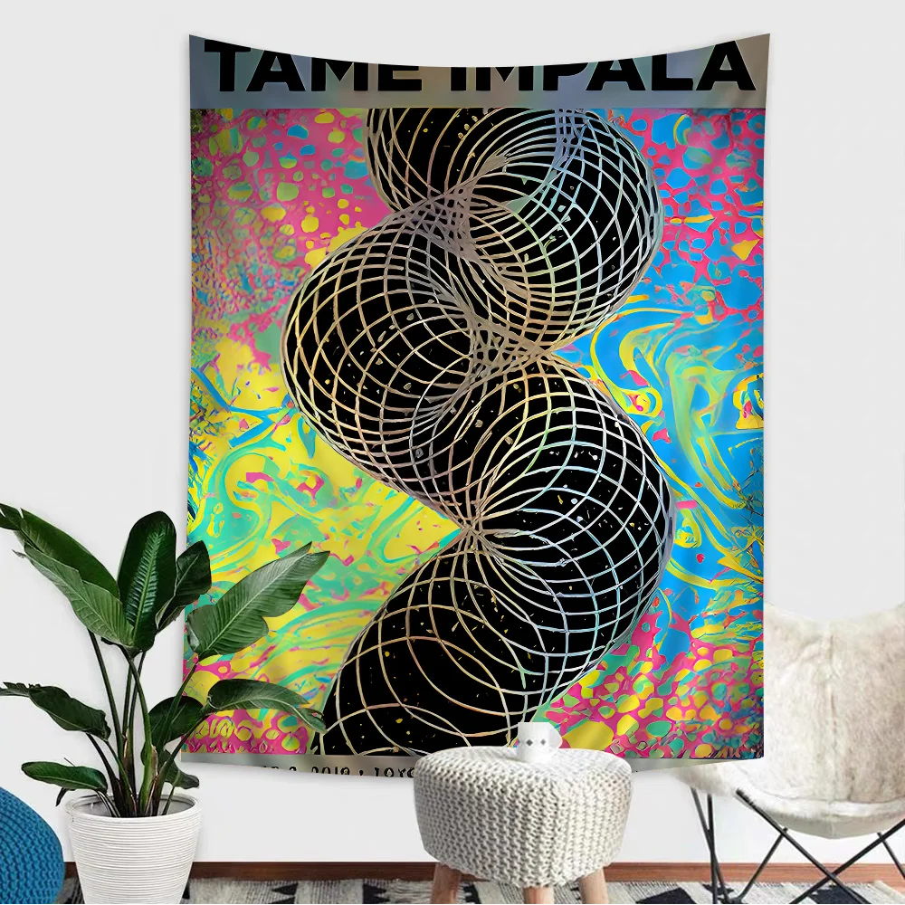 Tame Impala психоделический аниме гобелен искусство научная фантастика комната