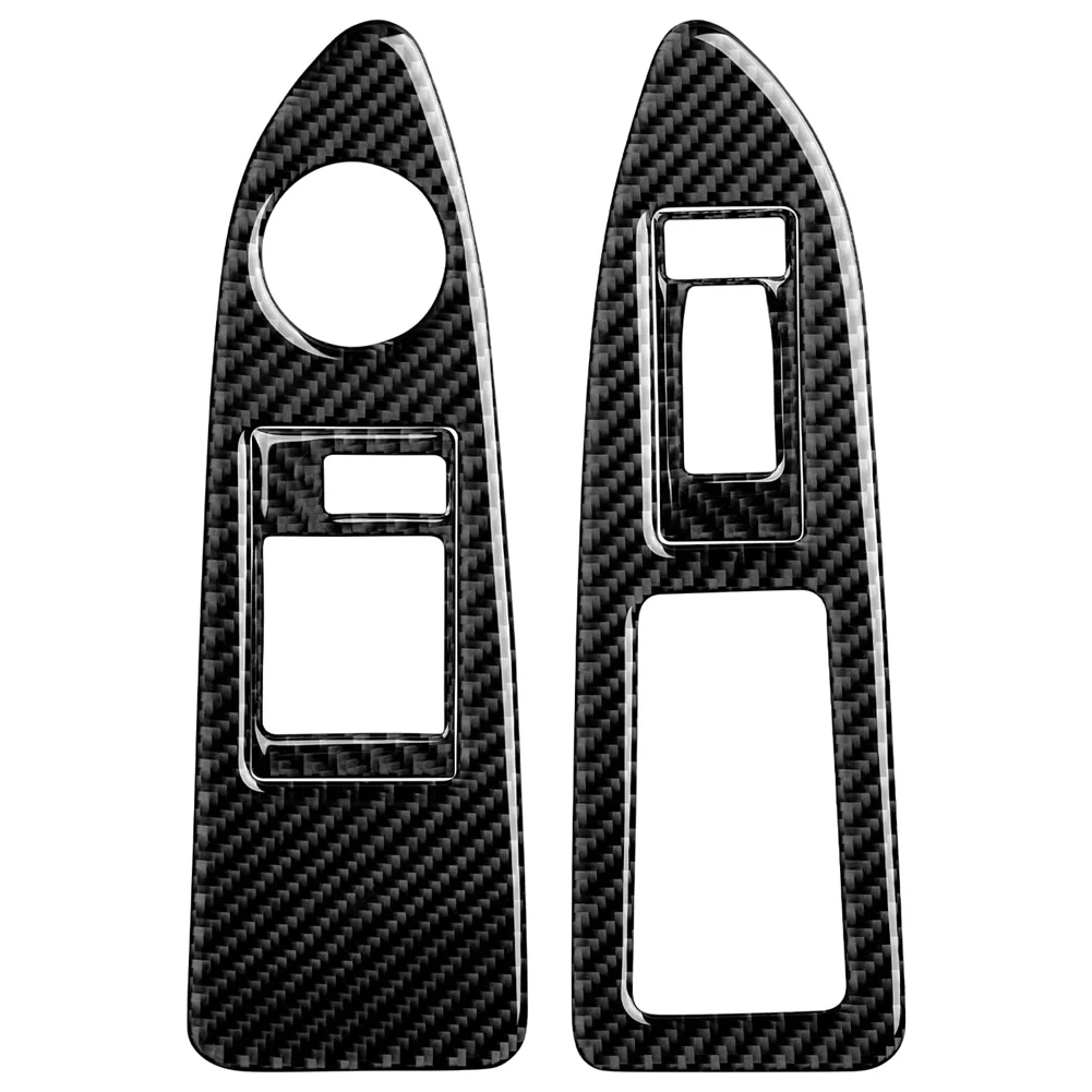

Carbon Fiber Car Window Lift Switch Panel Trim Decals Sticker for 2008-2014 Interior Accessories