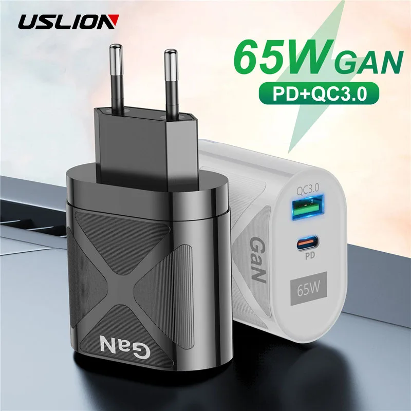 

Зарядное устройство USLION с USB-портом и поддержкой быстрой зарядки, 65 Вт
