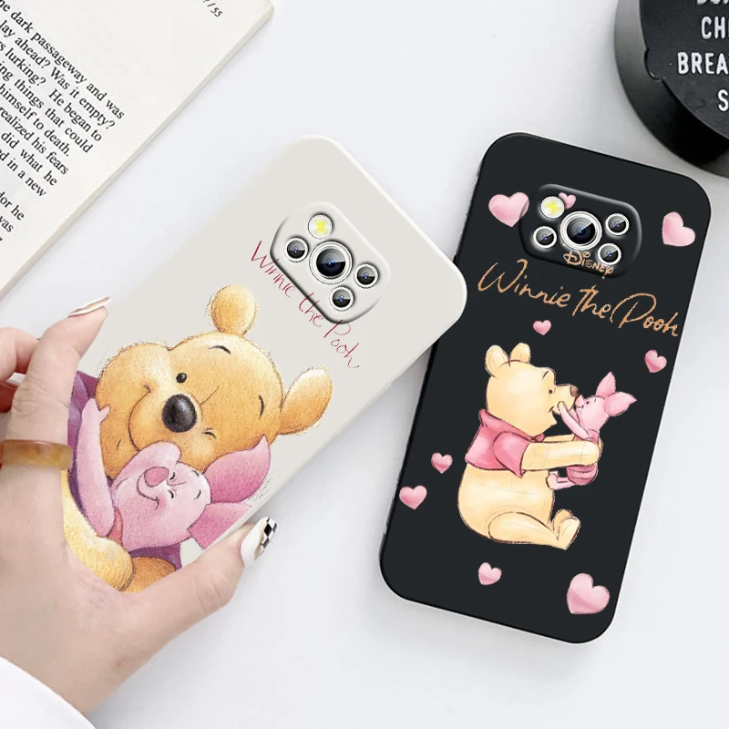 

Disney Winnie Pooh Piglet For Xiaomi POCO M5 M4 X4 F4 C40 X3 NFC F3 GT M4 M3 M2 Pro C3 X2 4G 5G Liquid Rope Silicone Phone Case