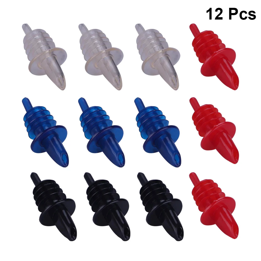 

12pcs Plastic FreeFlow Bottle Pourer Bar Cocktail Spout Stopper