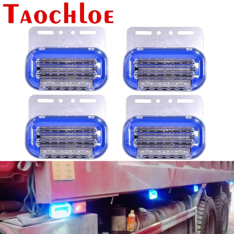 

4 Pcs Trailer Side Marker Lights Indicator Lights LED Truck Light 24V Lorry Clearance Lamp Flowing Turn Signals For Caravan Bus