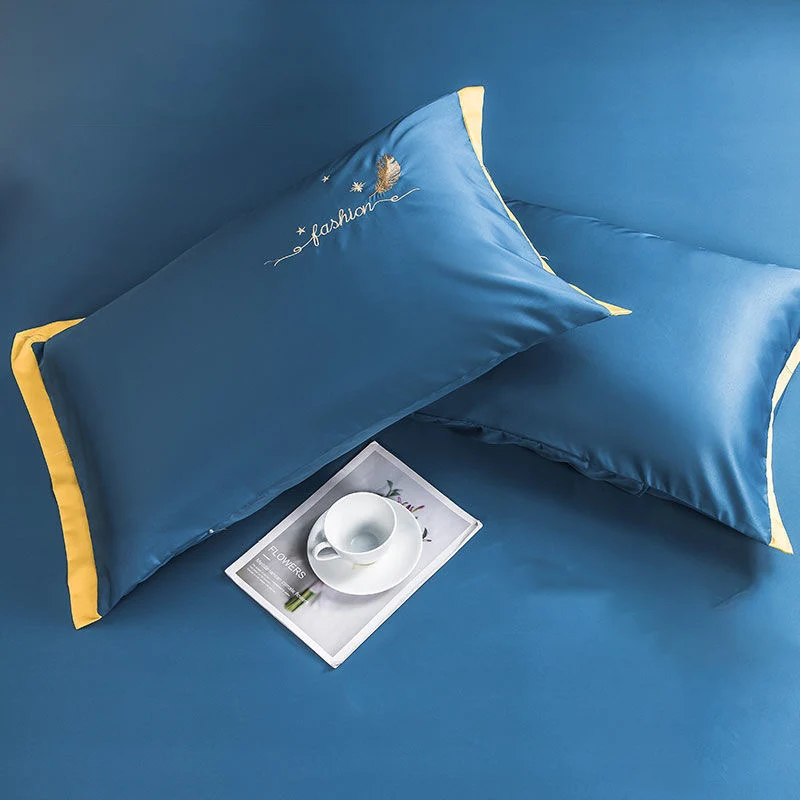 

Сверхмягкая моющаяся наволочка из ледяного шелка, 1 шт., 48*74 см, наволочка, украшение для домашней кровати, однотонная наволочка
