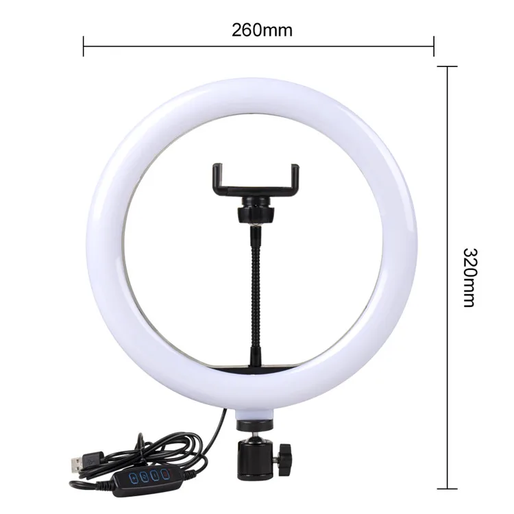 

Live Phone Holder 10 Inch 26cm Led Lamp Live Streaming VideoTripod Stand with Cellphone Holder Ring Light for Anchor