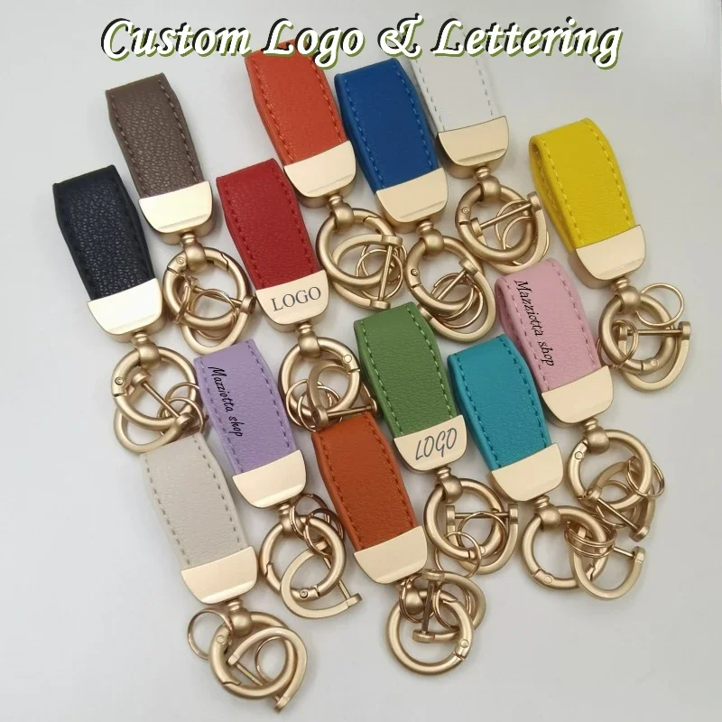 Простой автомобильный брелок с логотипом из французской овечьей кожи кулон