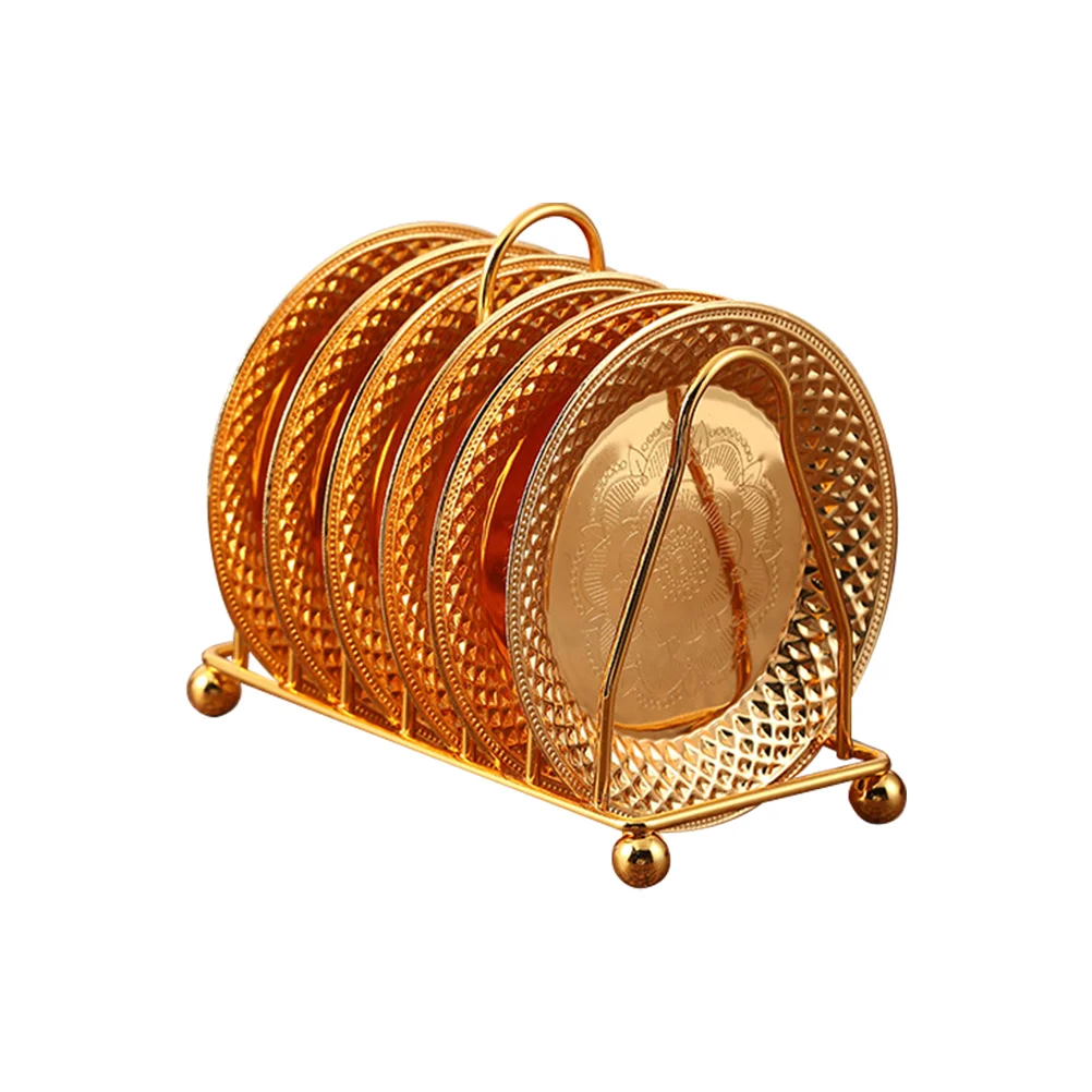 

1 комплект подносов, элегантные железная обеденная тарелка, тарелки с полкой для хранения для обеденного стола