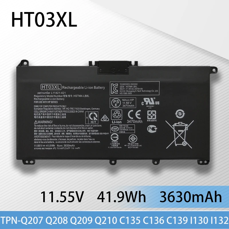 

HT03XL Laptop Battery For HP 245 G7 340 348 G5 TPN-Q207 Q208 Q209 Q210 C135 C136 C139 I130 I131 I132 I133 I134 I135 W131 Q221
