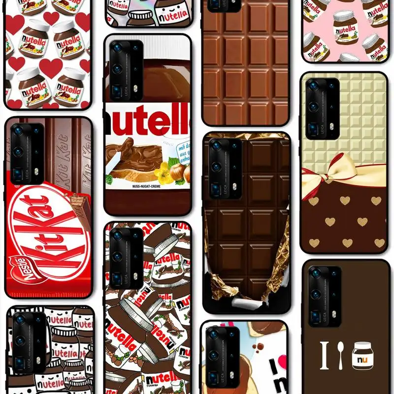 

Funny Chocolate Nutella Phone Case for Huawei P50 P40 E P30 P20 Pro P10 Lite P Smart Y6 Nova3E Honor10 Cover